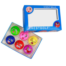 MYKUJA gift-ready packaging for six funny golf balls