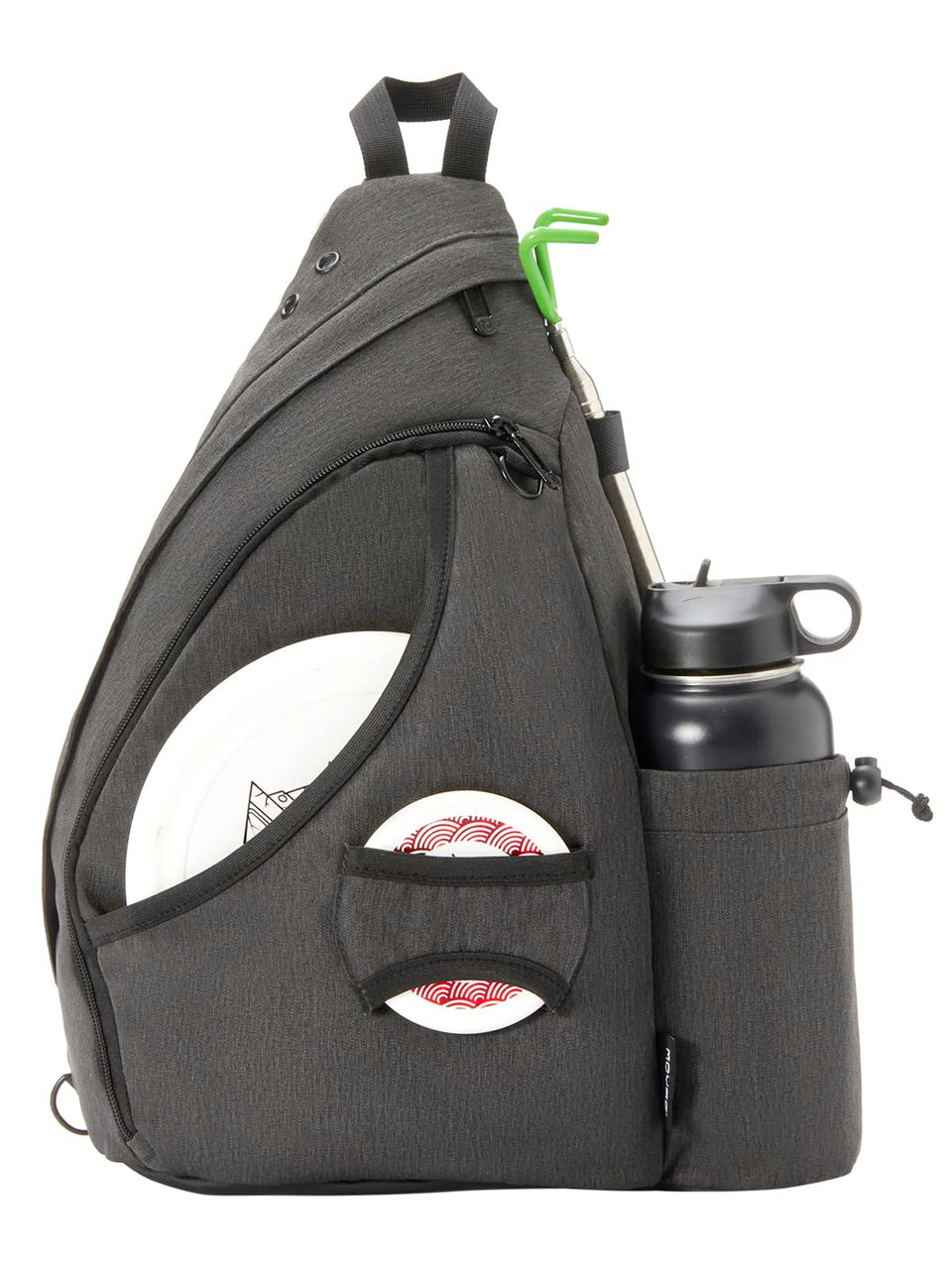 MYQ MOYAQI disc bag front view with retriever holder for quick disc access.