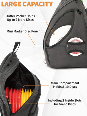 MYQ MOYAQI main compartment open view for organizing 10-12 discs.