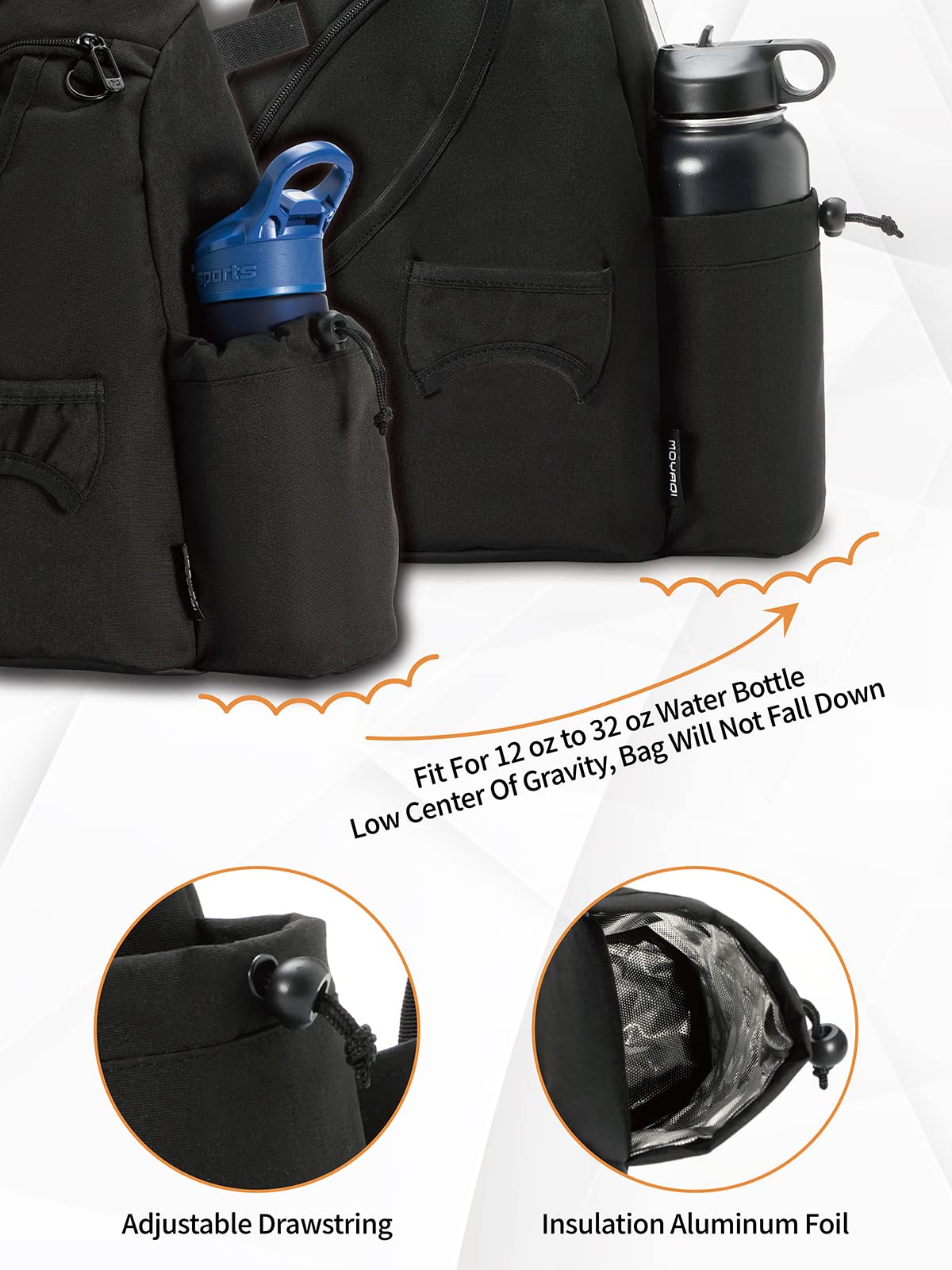 MYQ MOYAQI padded back panel enhances comfort during extended walks