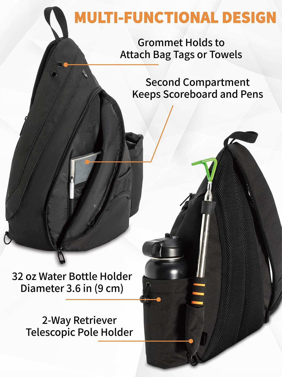 MYQ MOYAQI compact sling with eight to ten disc capacity for casual rounds