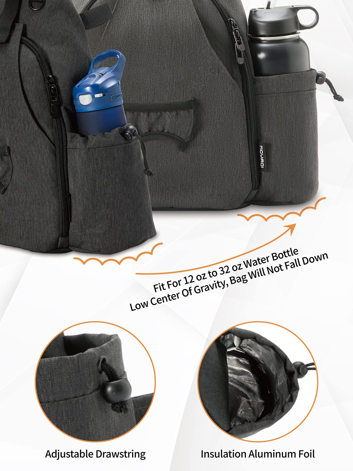 MYQ MOYAQI bag gray lightweight construction for easy transport