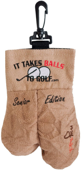 MY SACK Senior Edition hanging attachment shown for easy bag attachment on the course.
