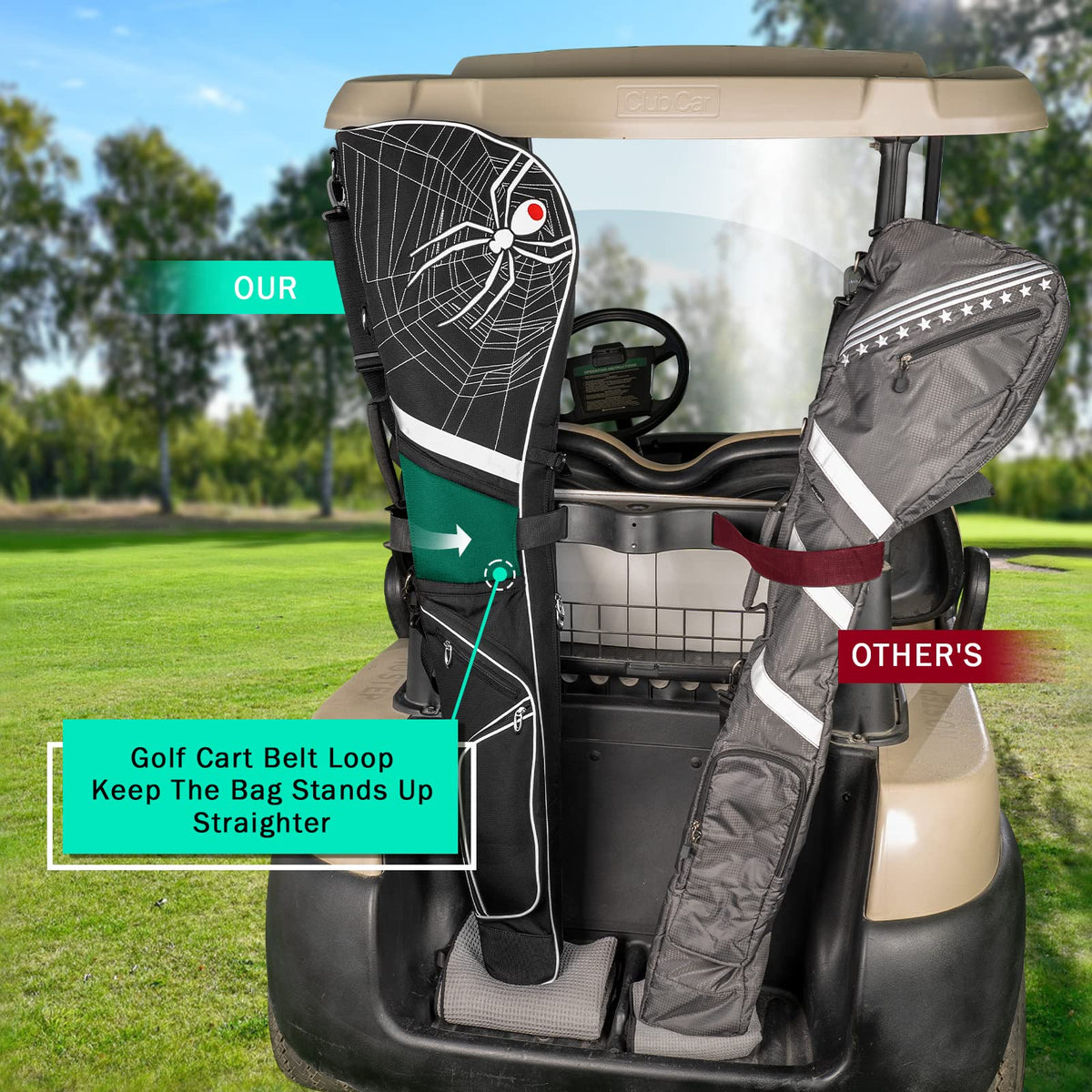 Mytag carry bag front pocket for organizing balls and tees