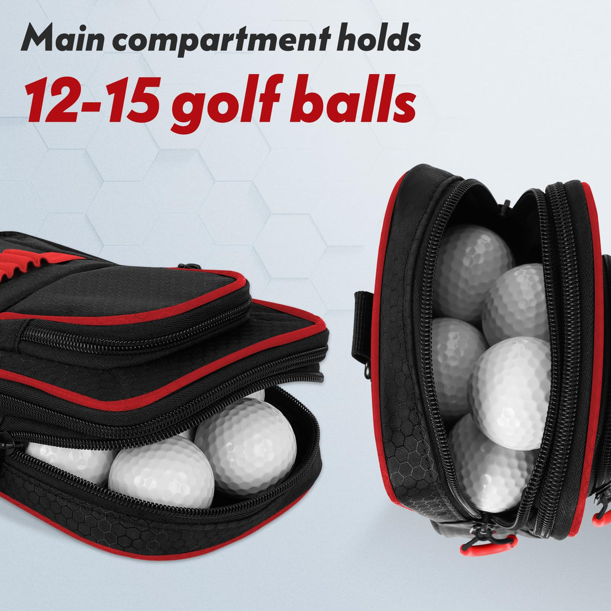 mytag Golf Ball Bag Pouch front pocket keeps keys and earphones within reach