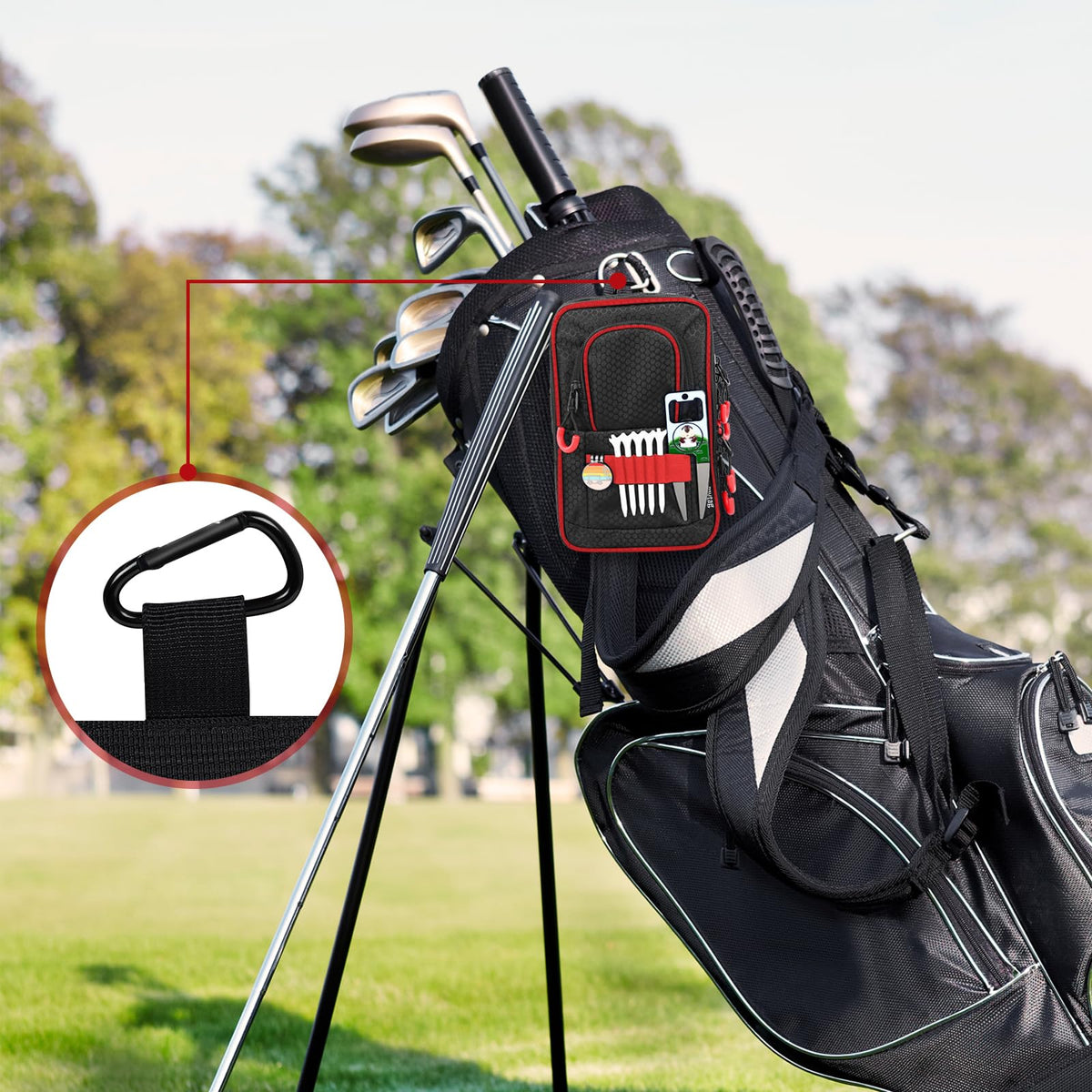 mytag Golf Ball Bag Pouch large ring double zipper for smooth operation