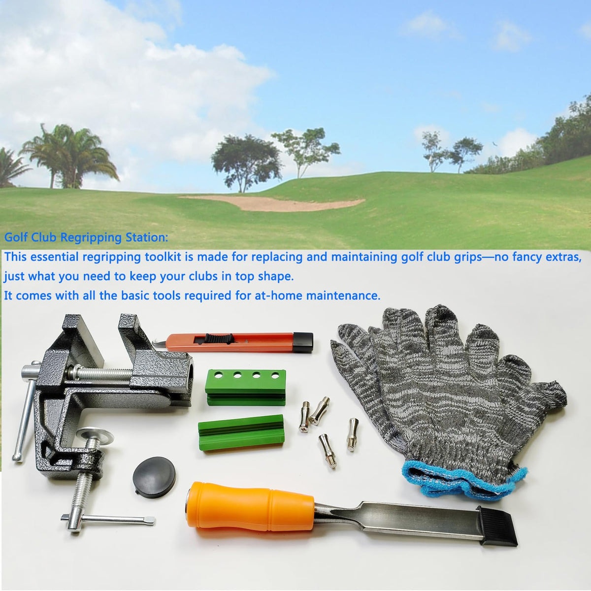 MYTEC lockable soft jaw protects grips while securing clubs