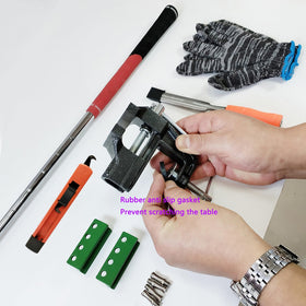 MYTEC mini table vise in cast steel provides durable portable support