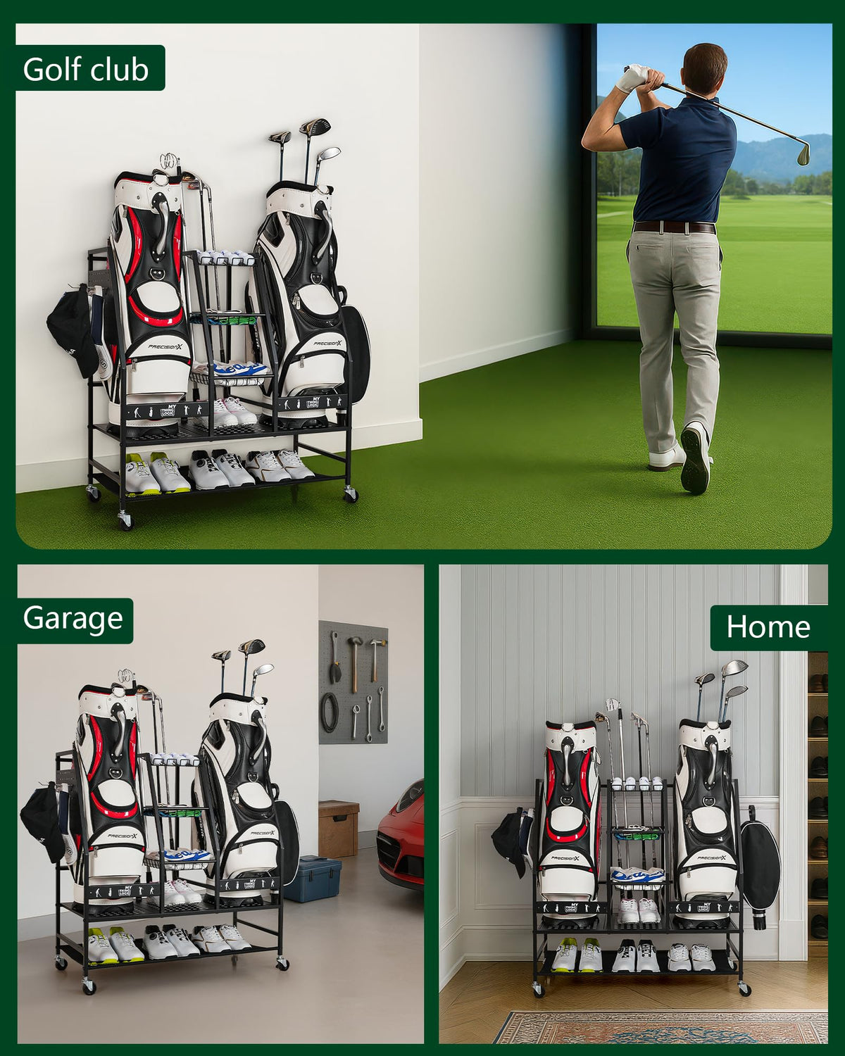 Mythinglogic golf accessory storage storing towels, hats, and small items