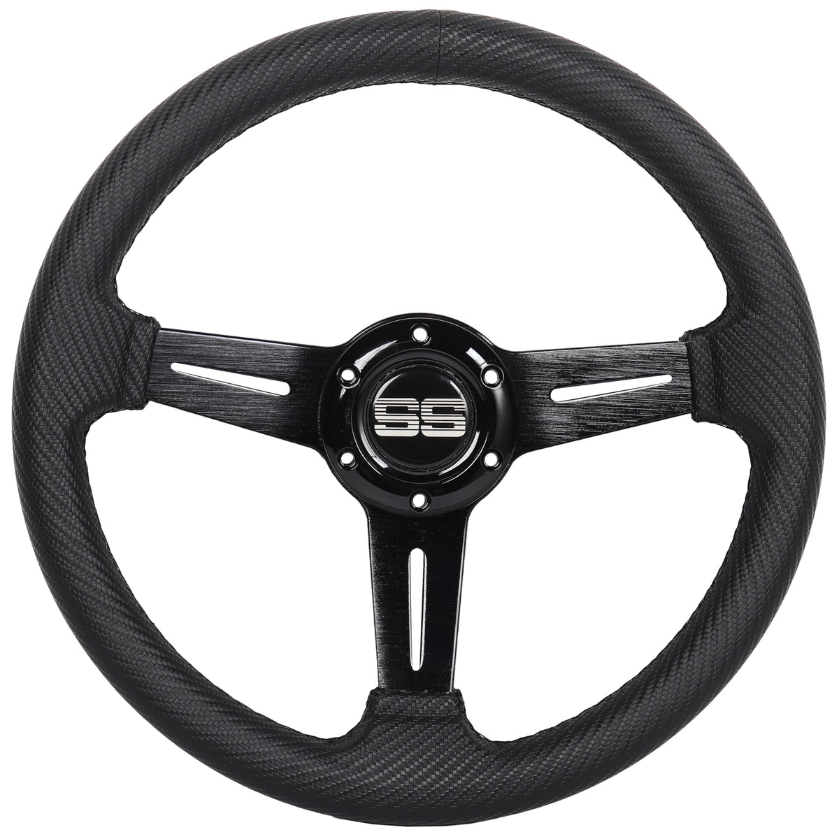 N2MU 13-inch universal steering wheel with ergonomic grip for comfortable long drives.
