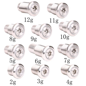 NA closeup of silver golf weight highlights its material and finish
