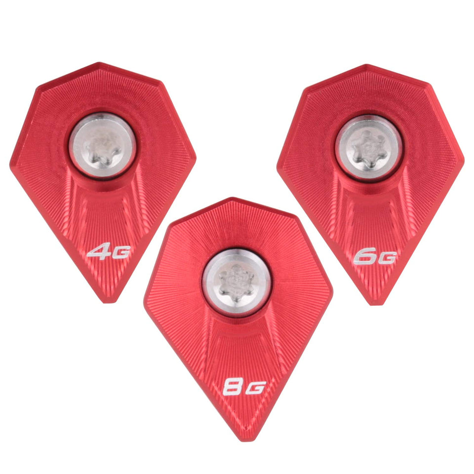 NA red 8g golf weight for Cobra King F9 enhances swing balance and customization.