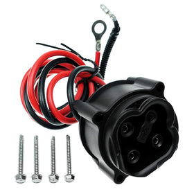 Nahntaipy 48V MAC DC charger plug receptacle front view for easy golf cart charging.