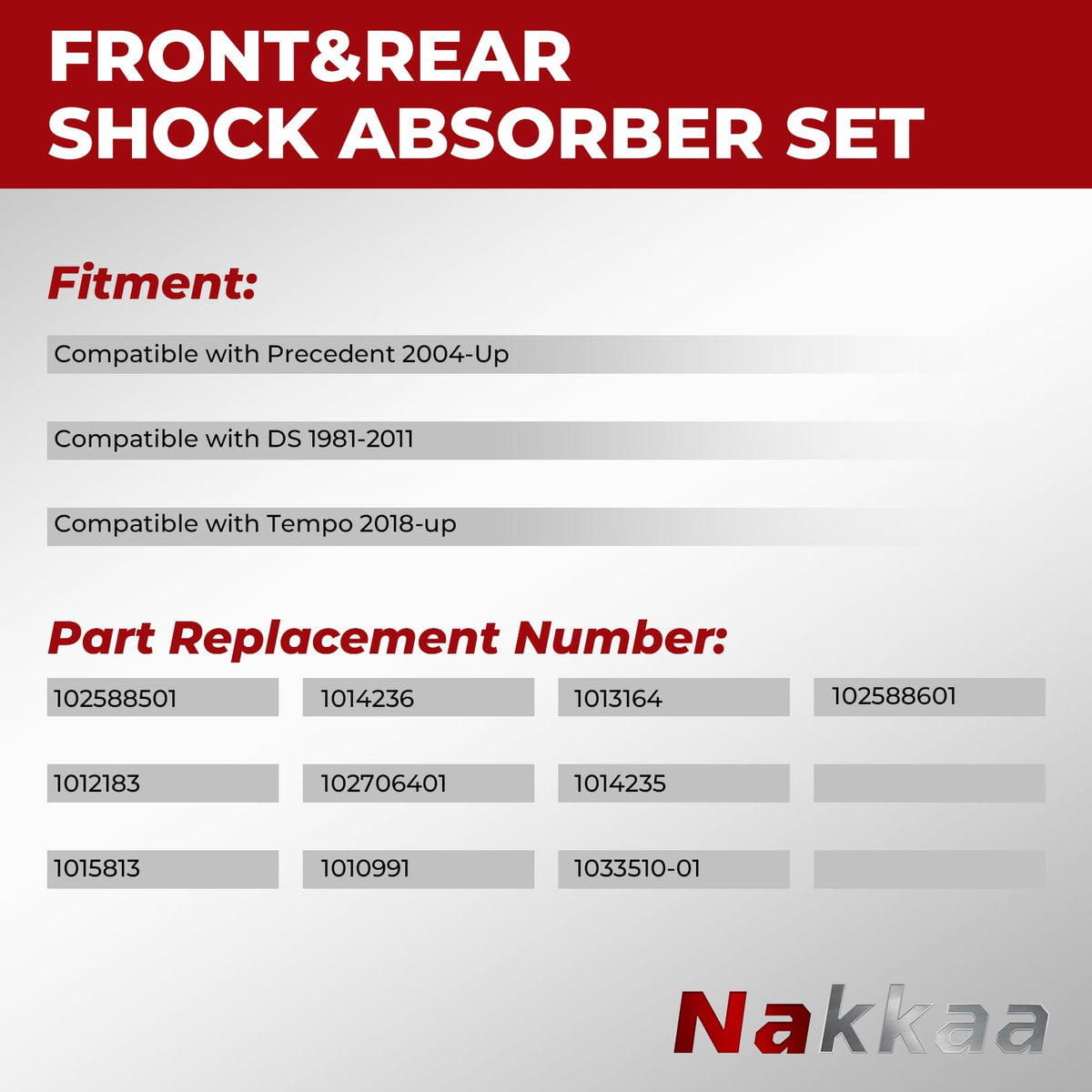 Nakkaa rear shock absorber kit improving stability and reducing bounce