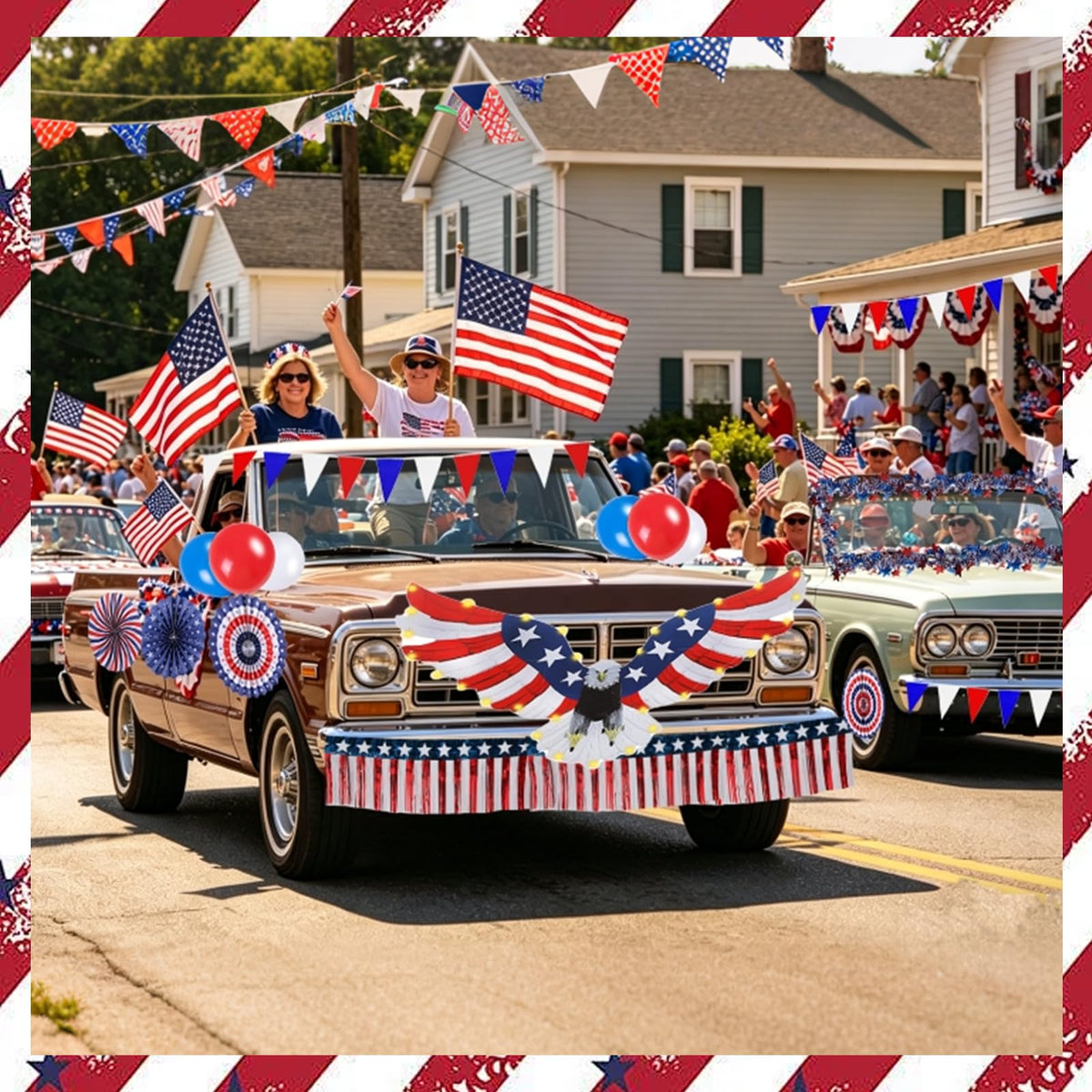 Nalanzhou tinsel garland adds sparkle and depth to parade decor.