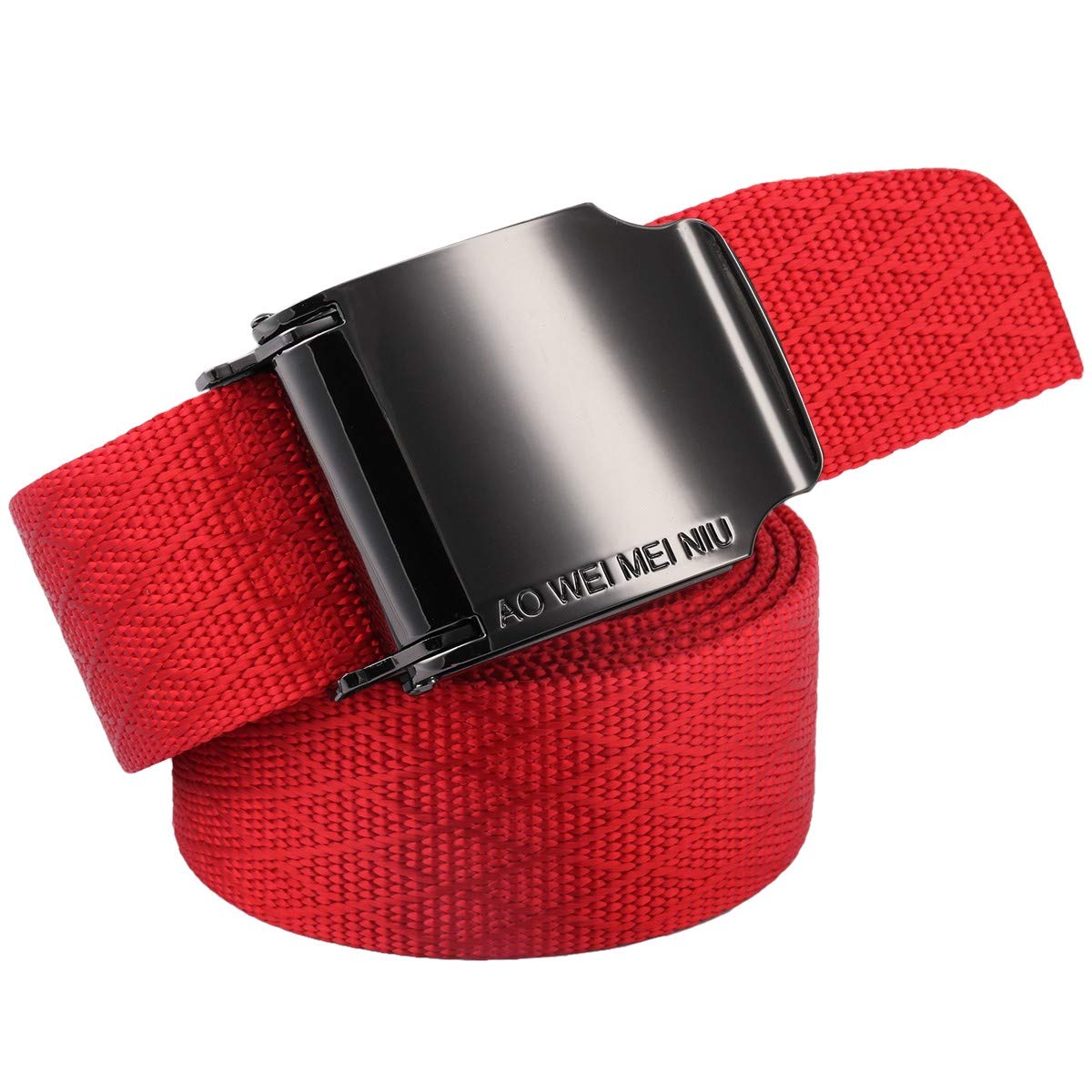 Nasogod squaregarden belt buckle close-up showing the red cam buckle and secure fit