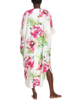 Natori Sonomi wedge caftan with pocket detail; convenient everyday wear.