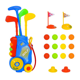 Nattork toddler golf cart with retractable handle for easy pull-along play.