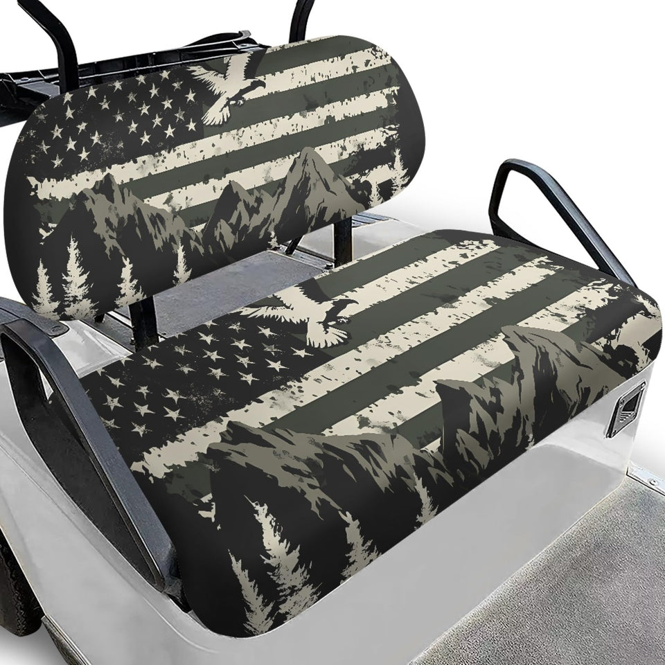 NDISTIN American Flag front seat cover enhances comfort and style on your golf cart.
