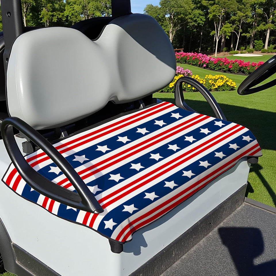 Neapth American flag seat cover for Club Car seats with durable blue and red design
