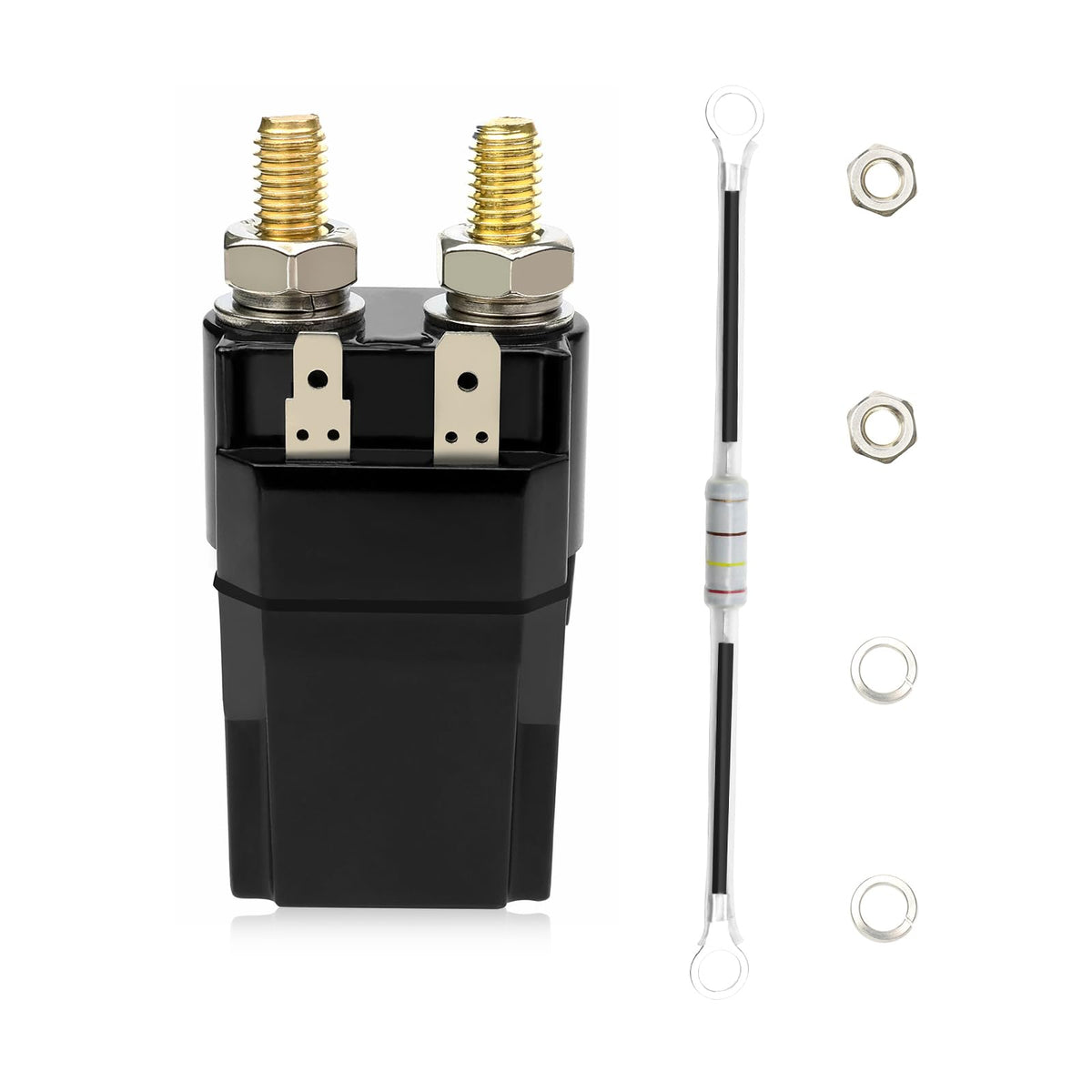 Neivilu 48V solenoid for Club Car DS front view showing compact body and terminals