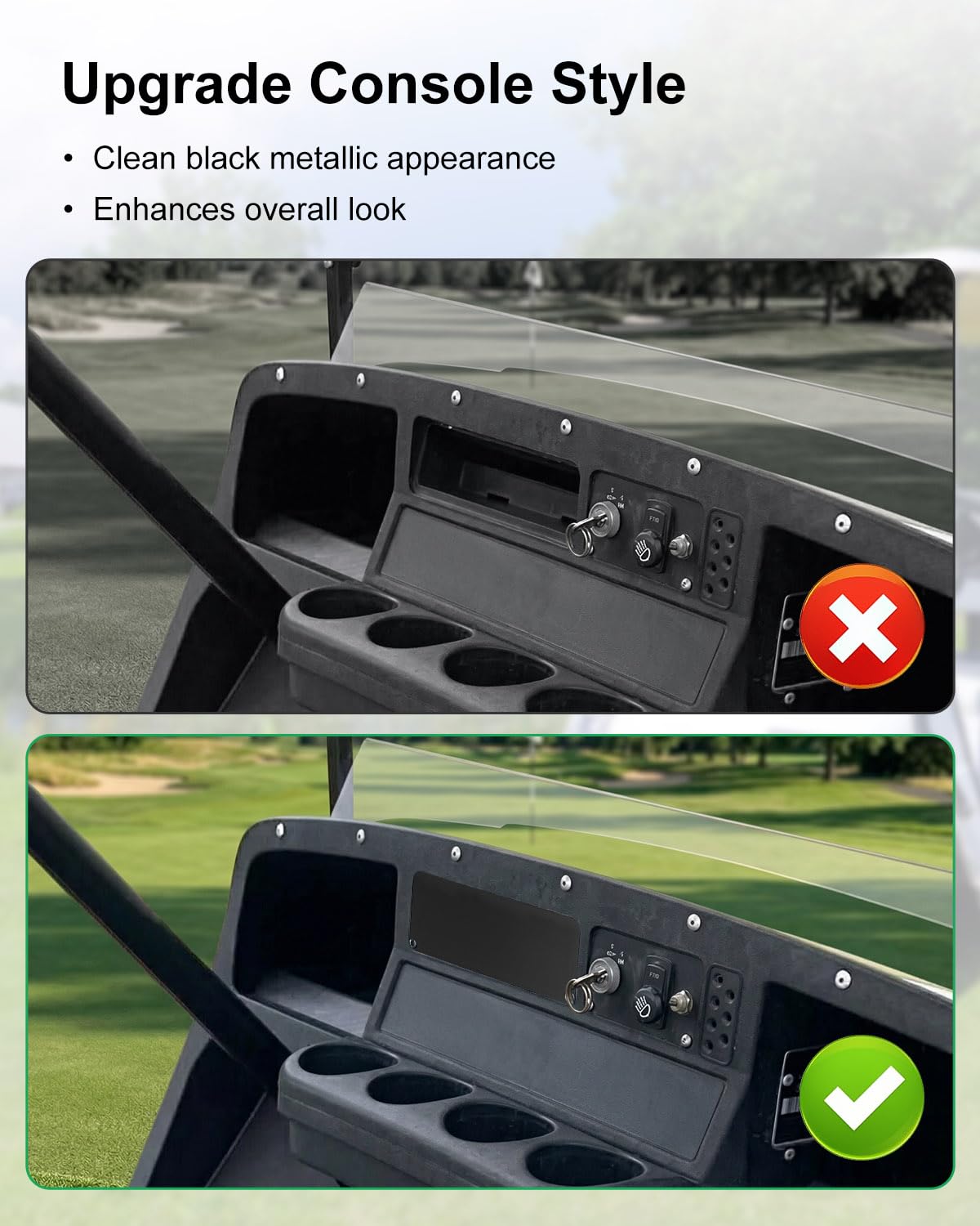 Direct replacement dash cover ensures quick installation and tidy look.