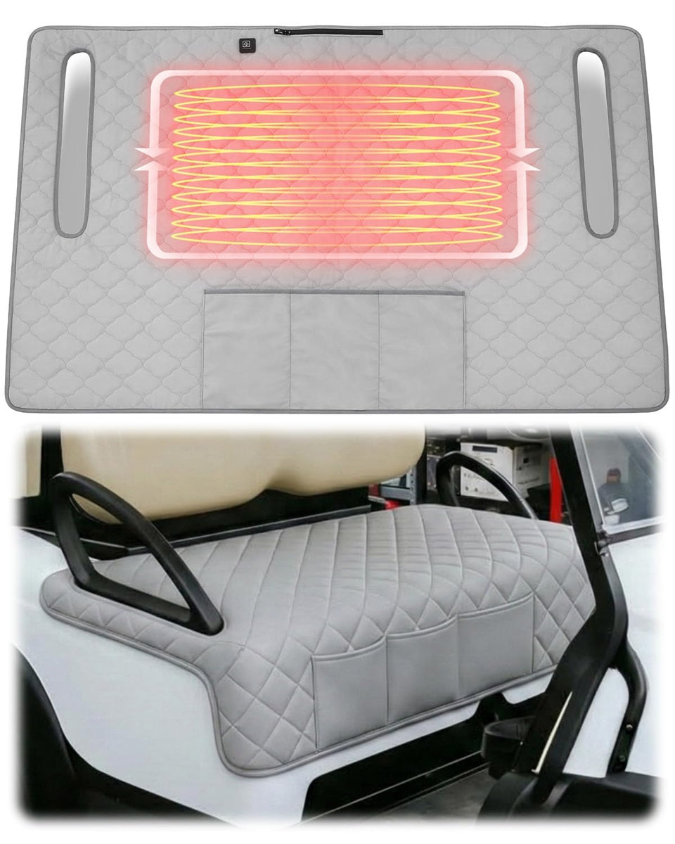 NEQXFQ heated golf cart seat cover — front view with warm fabric visible