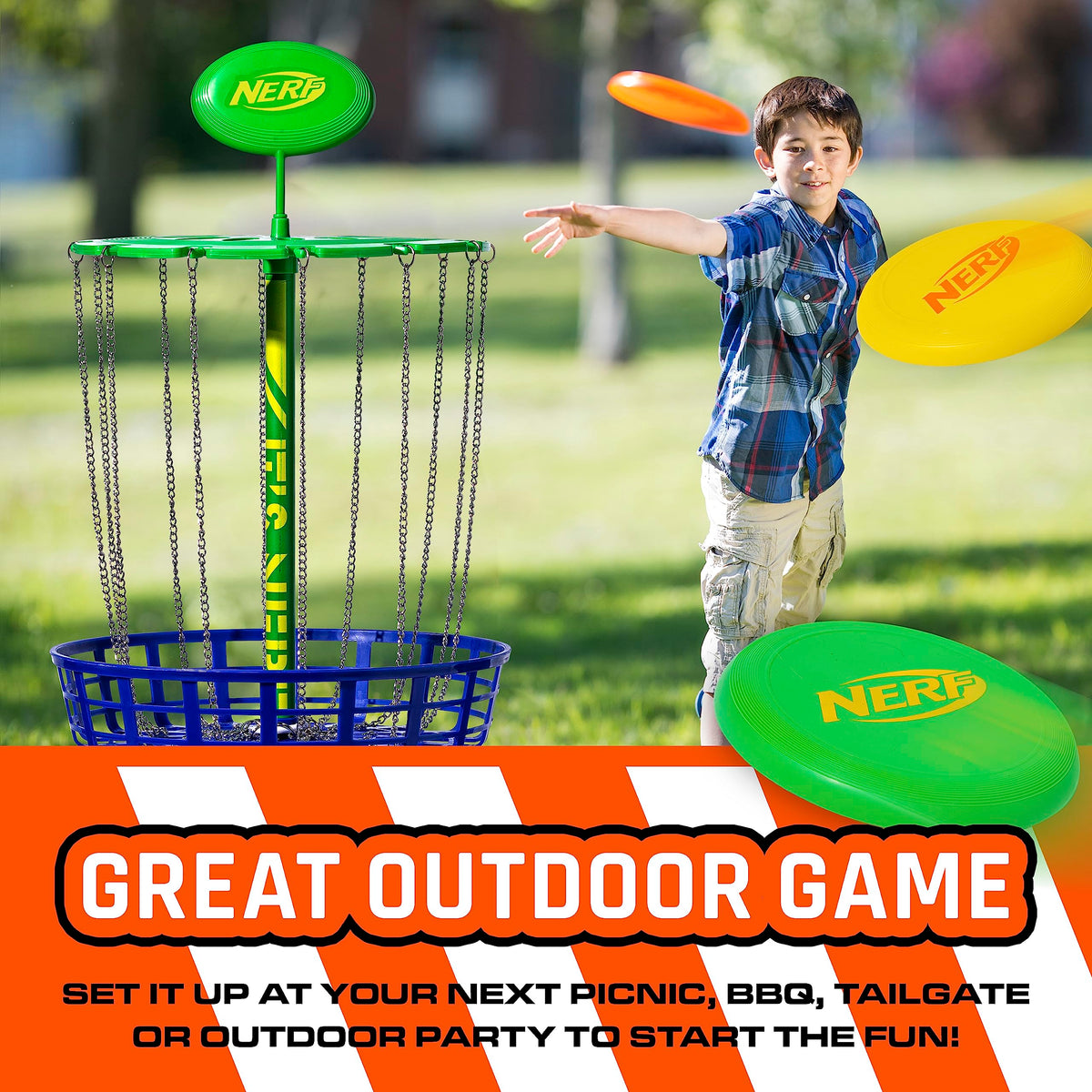 Nerf Disc Golf Starter Set backyard-friendly and portable for quick rounds