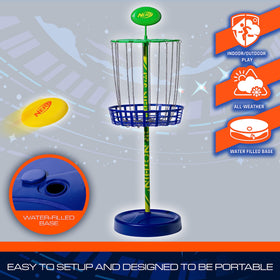 Nerf Disc Golf Starter Set easy-assembly setup saves time before games