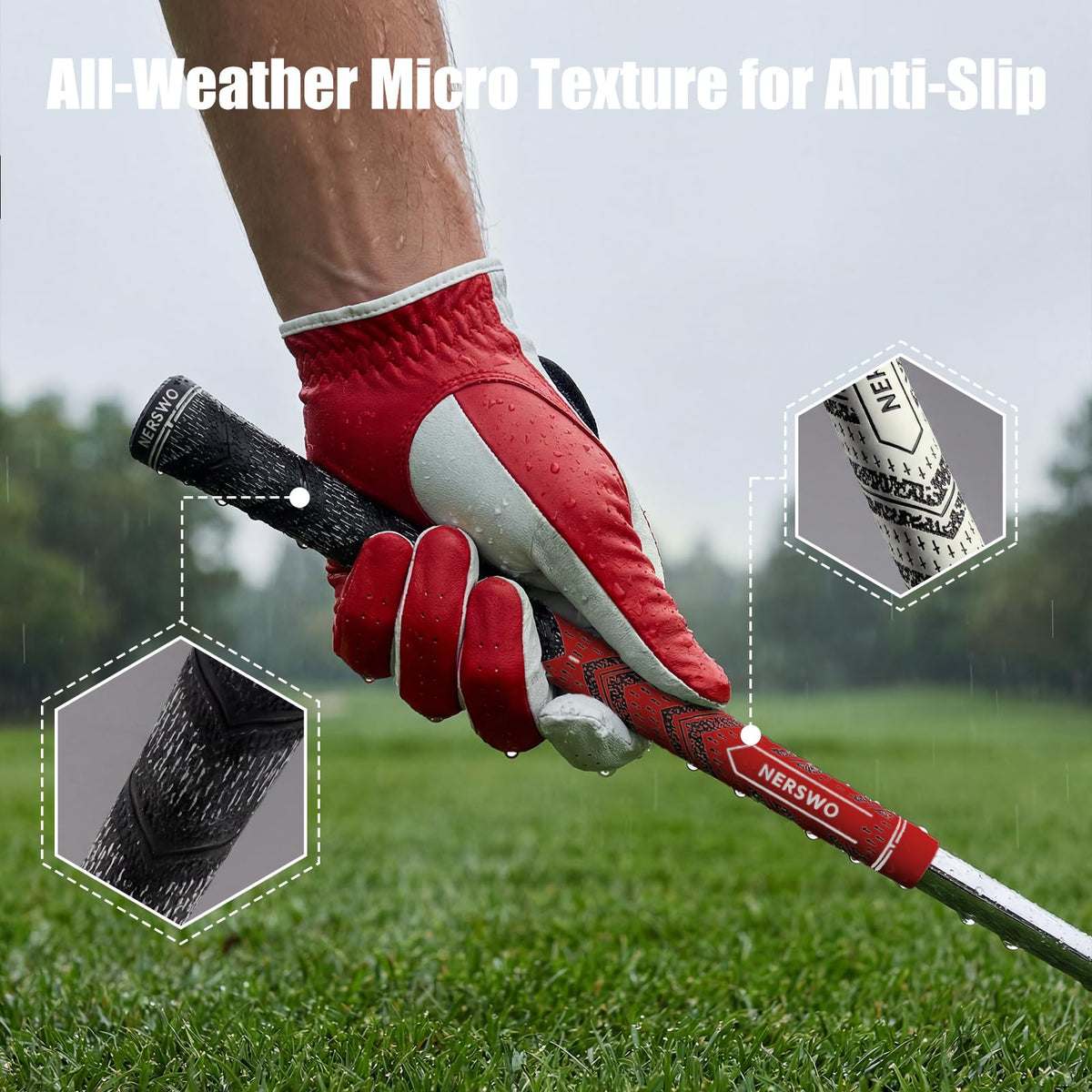 NERSWO all-weather anti-slip surface demonstrating grip in wet conditions