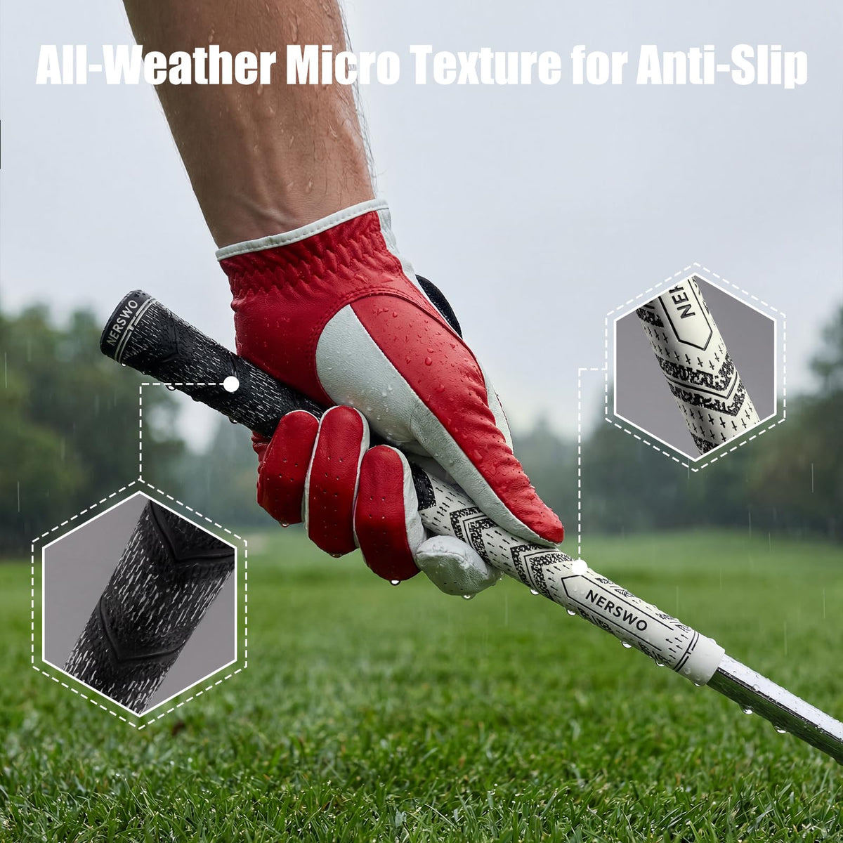 NERSWO soft shock-absorbing grip highlighting comfortable swing