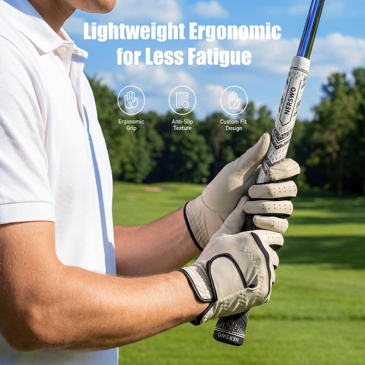 NERSWO universal-fit golf grips suitable for various clubs
