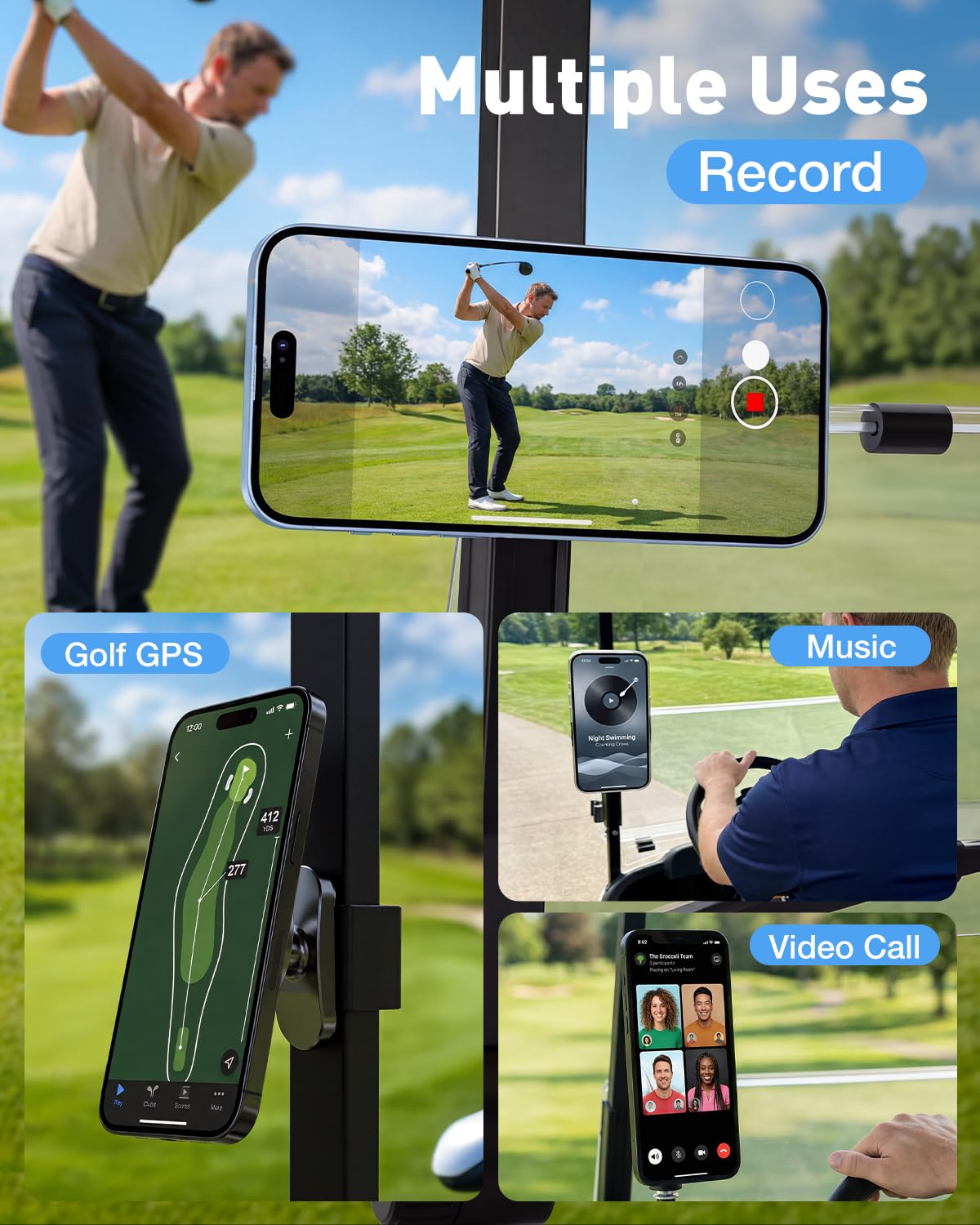 Neverland golf ball-inspired mount complements golf environments and other metal surfaces