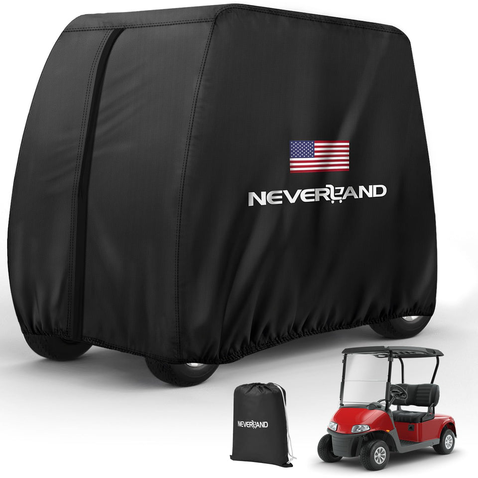 Neverland golf cart cover 112inch protects four-seat cart from rain and sun