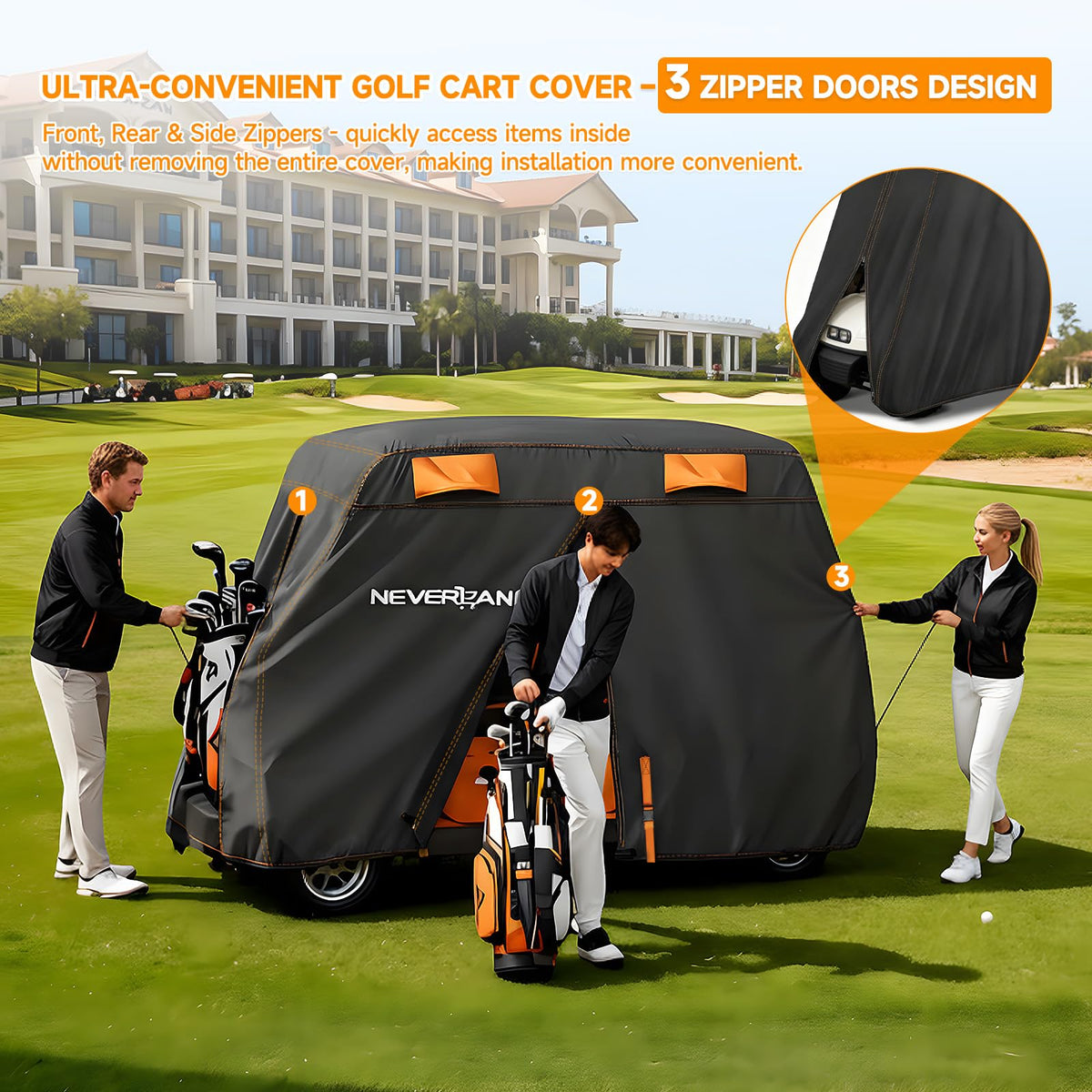 NEVERLAND 2-passenger right side with zipper doors for quick coverage