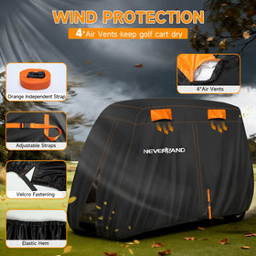 NeverLAND 4-passenger cover back view showing full rear protection
