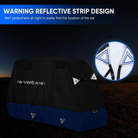 NeverLAND Golf Cart Cover 4-Passenger reflective strips boost nighttime safety