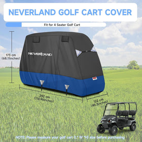 NeverLAND Golf Cart Cover 4-Passenger zippered-door detail enables access without removal
