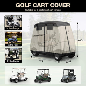 NeverLAND adjustable straps ensure secure fit on two-seat golf carts