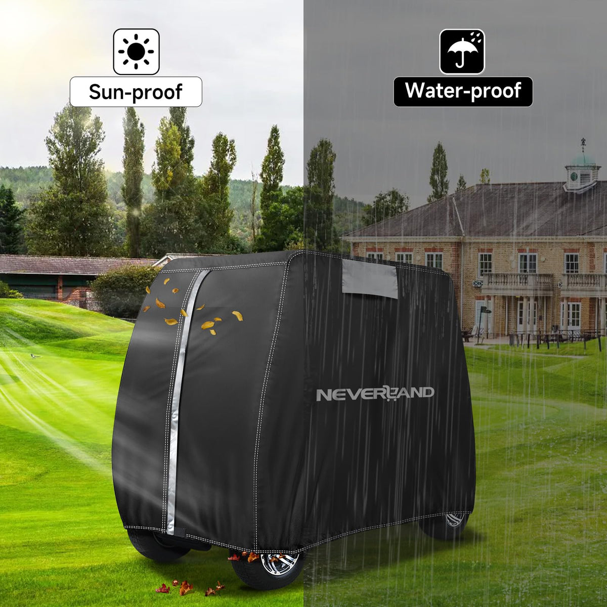 NEVERLAND golf cart cover quick installation for fast setup.