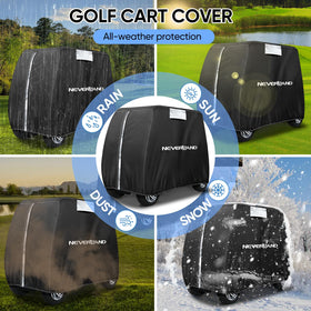 NEVERLAND golf cart cover fits most 80-inch extended roofs.