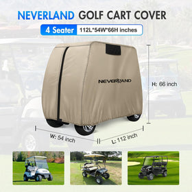 NeverLAND golf cart cover outdoor windproof light tan blocks wind and sun.