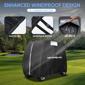 NEVERLAND golf cart cover back zipper door for easy access.