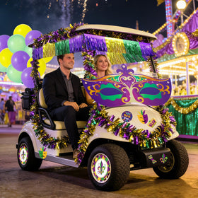 NFAMRZCAR Mardi Gras decor kit creates quick parade-ready setups.
