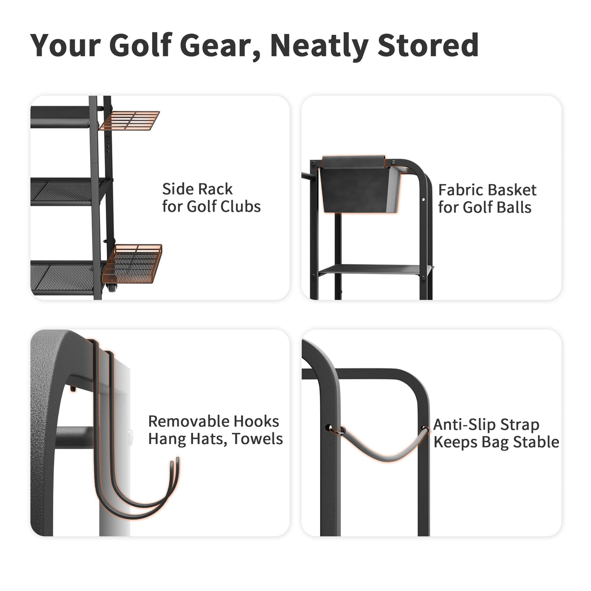 Niffgaff upper basket protects balls and keeps accessories scratch-free.