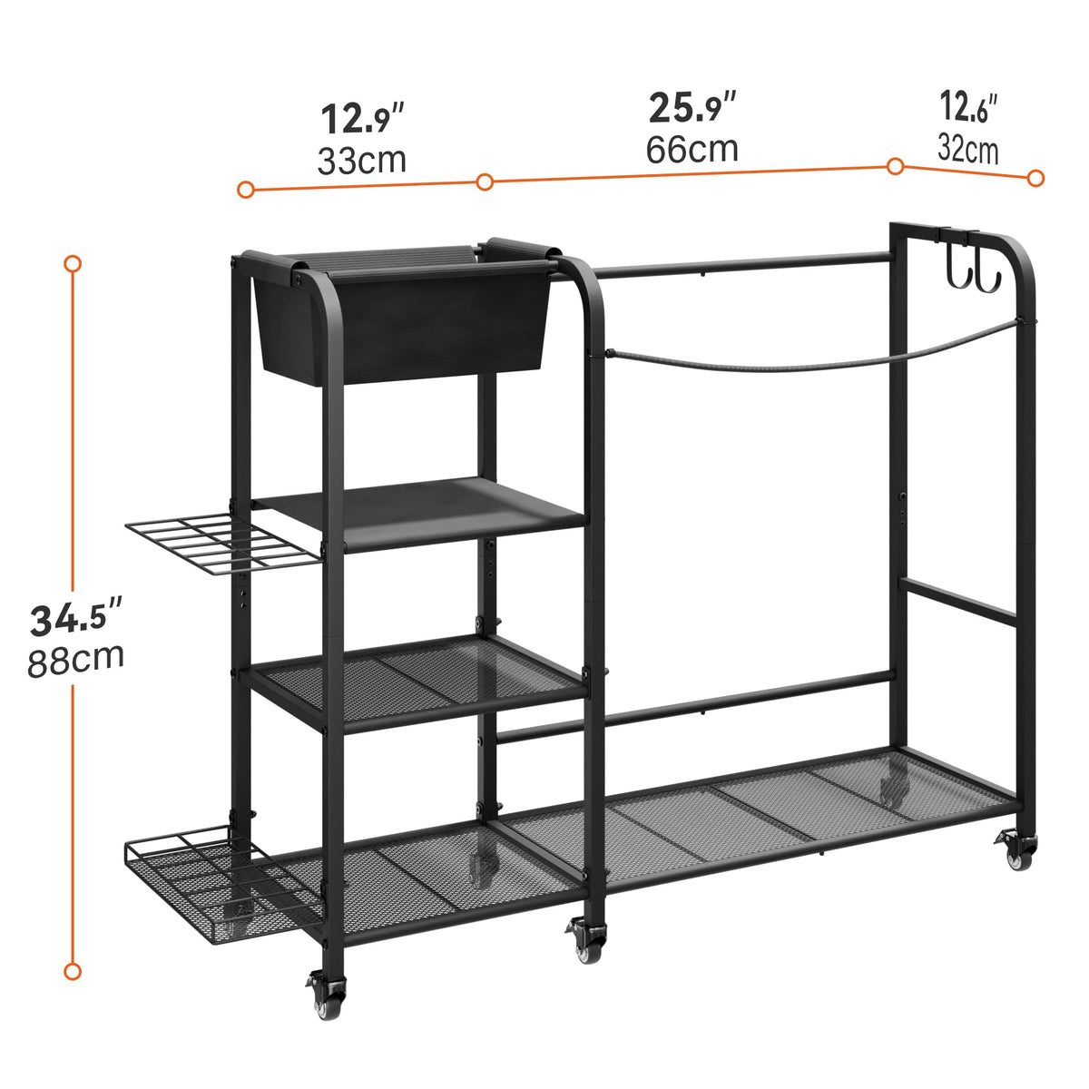 Niffgaff dual-bag capacity suits home garage storage.