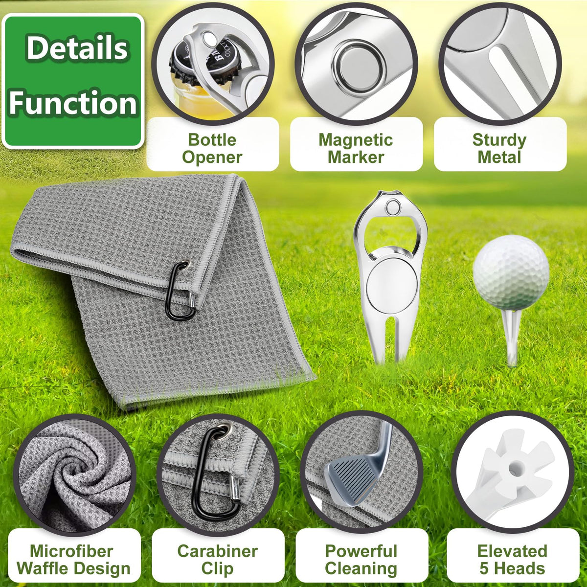 NIFUYOP golf microfiber towel for quick cleanups and dry grips