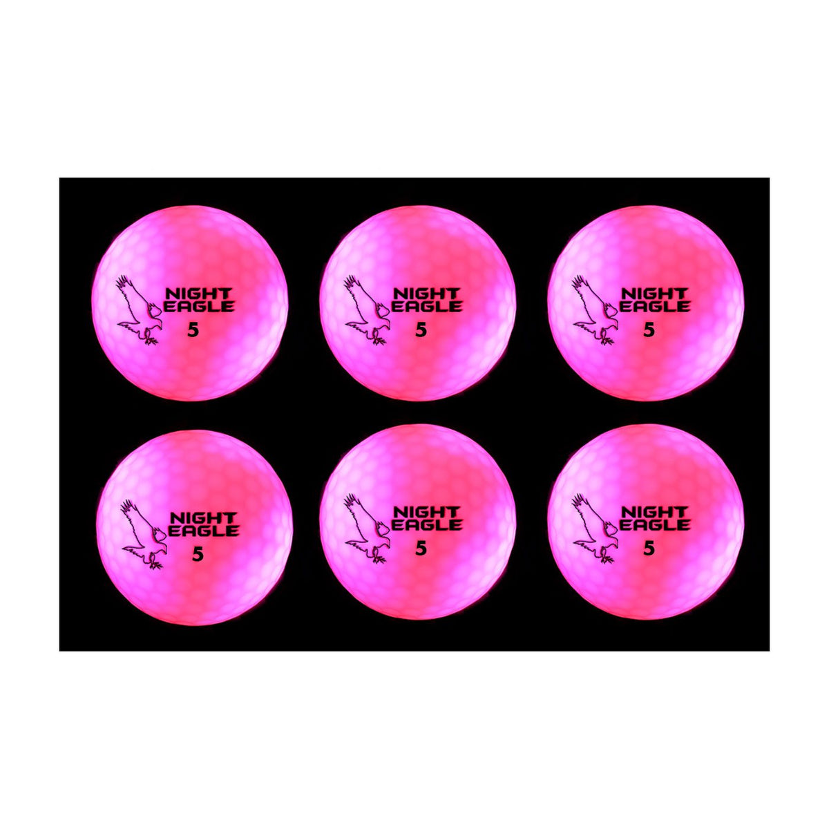 Night Eagle CV LED golf ball in pink color for glow-in-the-dark night rounds.