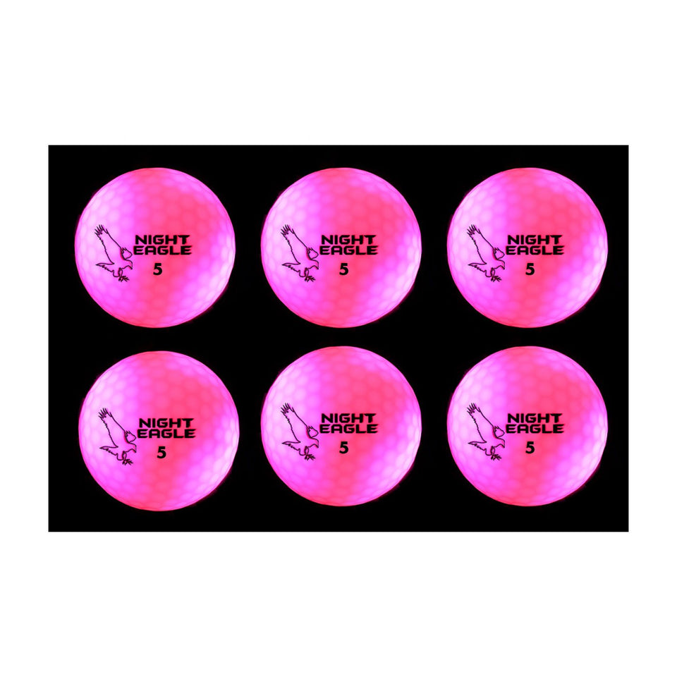 Night Eagle CV LED golf ball in pink color for glow-in-the-dark night rounds.