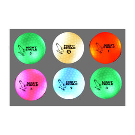 Night Eagle CV LED golf ball shows color change with swipe for night play.